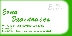 erno davidovics business card